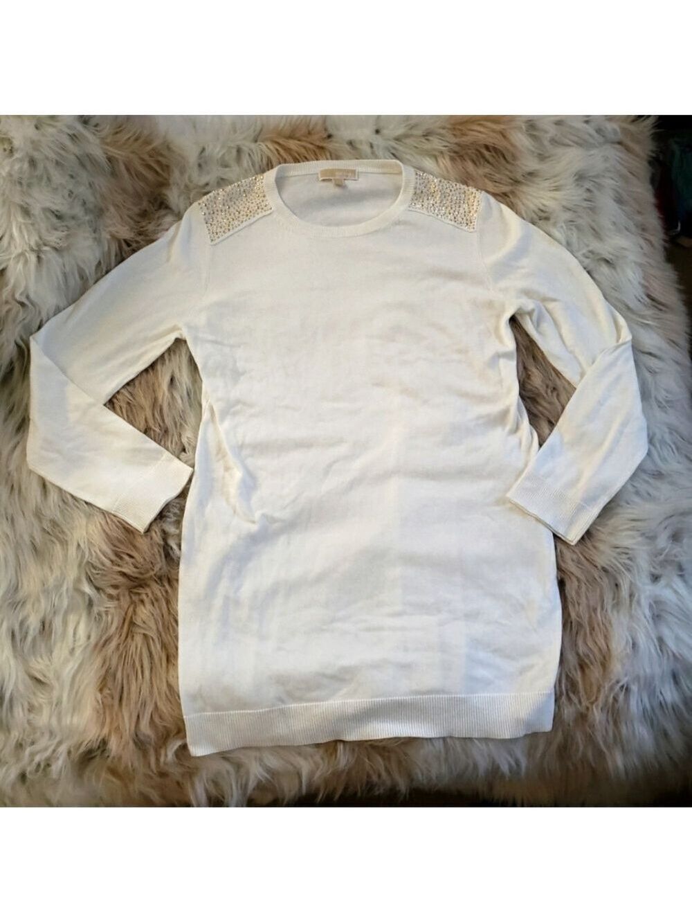 Michael Kors Sweater Gold Studded White